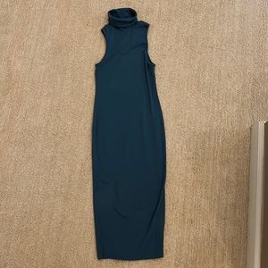 Zara ribbed bodycon blue midi dress